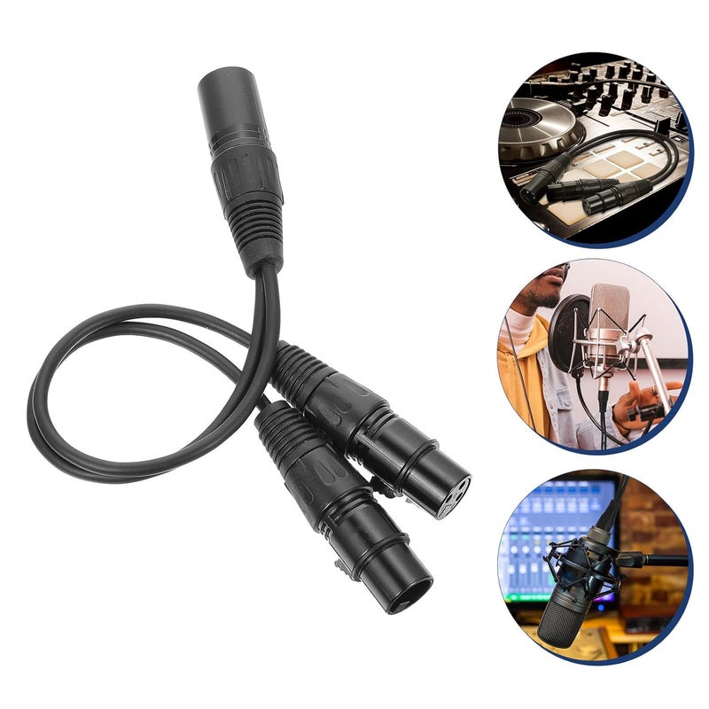 Black Metal XLR Male To Dual Female Audio Splitter Cable For Studio Performance - Image 3